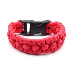 Женский браслет из паракорда 18-19см, цвет красный (иск.) Женский браслет из паракорда 18-19см, цвет красный (иск.)