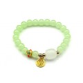 Браслет На удачу с подвеской шарик 8мм цвет салатовый, 17см (иск.)