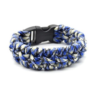 Широкий браслет из паракорда 18-19см, цвет синий (иск.)