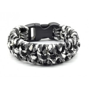 Браслет из паракорда 18-19см, цвет черно-белый. (иск.)