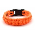 Широкий браслет из паракорда 18-19см, цвет оранжевый неон (иск.)