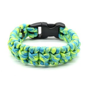 Широкий браслет из паракорда 18-19см, цвет салатовый (иск.)