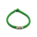 Плетеный браслет цвет зеленый 18см (иск.)