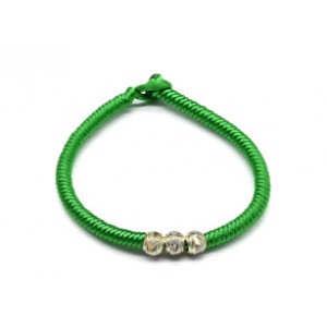 Плетеный браслет цвет зеленый 18см (иск.) Плетеный браслет цвет зеленый 18см (иск.)