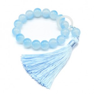 Браслет-четки из полимера шарик 12мм цвет голубой, 16 бусин (иск.) Браслет-четки из полимера шарик 12мм цвет голубой, 16 бусин (иск.)