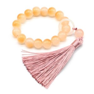 Браслет-четки из полимера шарик 12мм цвет оранжевый, 16 бусин (иск.)