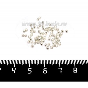Кримпы 2 мм светлое серебро средние, 2,5 гр /около 250 штук в упаковке