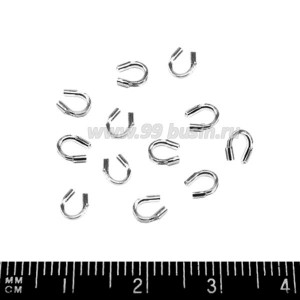 Пластинки для  защиты тросика, цвет светлое серебро 4,57 мм 8 пар/упак