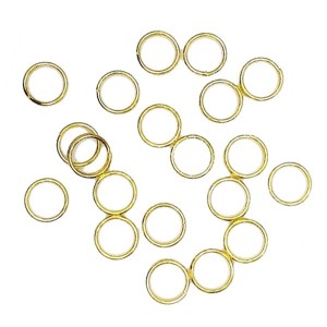 Колечки металлические двойная крутка 6*0,5 мм нержавеющая сталь, цвет золото 20 штук/упаковка