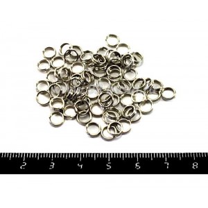 Колечки металлические двойная крутка 6 мм цвет Никель 70 штук/упаковка Колечки металлические двойная крутка 6 мм цвет Никель 70 штук/упаковка