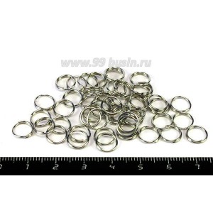 Колечки двойная крутка цвет никель 8 мм 50 штук/упаковка