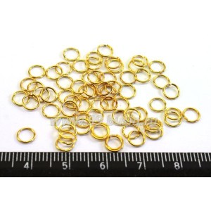 Колечки металлические разъемные 5*0,7 мм Золотистые 100 штук/упаковка