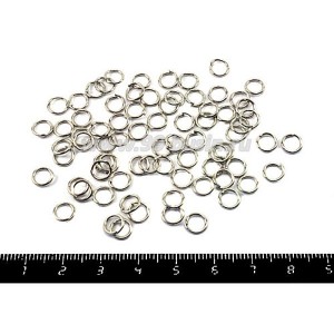 Колечки металлические разъемные.6*0,8 мм, цвет никель 75 штук/упаковка