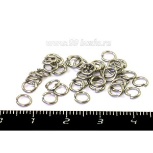 Колечки металлические разъемные 5*0,8 мм нержавеющая сталь (stainless steel) 40 штук/упаковка