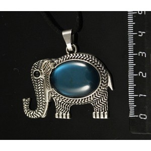 Кулон пластик изумрудный (эффект опала) "слон", овал 25х18мм