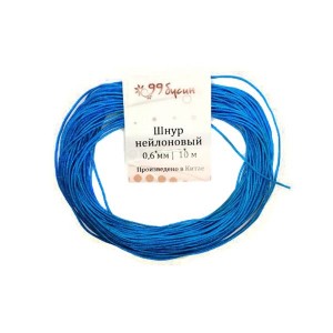 Шнур синтетический нейлоновый 0,6 мм  цвет морская волна 10 метров/уп