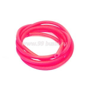 Шнур латексный (трубка) полый 4 мм неоновый розовый 1 метр/упаковка