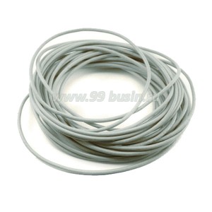 Шнурок натуральная кожа 2 мм светлый серый, 5 метров/упак