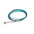 Шнурок капроновый, морская волна 43 см*1,5 мм + 5 см удлинительная цепочка, с карабином, 1 штука