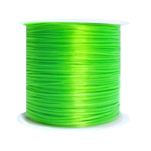 Шнур латексный эластичный ПЛОСКИЙ 0,8*0,4 мм неоновый зеленый катушка около 100 метров