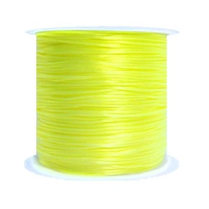 Шнур латексный эластичный ПЛОСКИЙ 0,8*0,4 мм неоновый желтый катушка около 100 метров