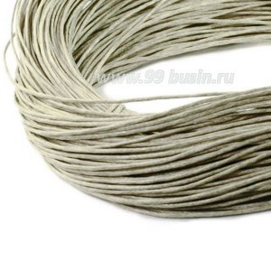 Шнур вощёный 1 мм, цвет светло-фисташковый, в пасме, 100% хлопок около 66 метров