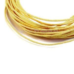 Шнур вощёный 1 мм, цвет мягкий желтый, 100% хлопок около 6 метров