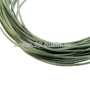 Шнур вощёный 1 мм, цвет оливковый, в пасме, 100% хлопок около 6 метров
