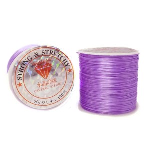 Шнур латексный эластичный ПЛОСКИЙ 0,8*0,4 мм фиолетовый катушка около 100 метров