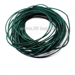 Шнур вощеный 1 мм  тёмно-зеленый 6 метров/упаковка