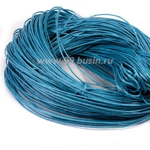 Шнур вощёный 1 мм, цвет морская волна, в пасме, 100% хлопок ок. 65 метров