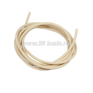Шнур латексный полый 2 мм цвет светлый бежевый 1 метр