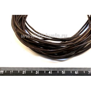 Шнурок натуральная кожа темно-коричневый 1 мм 5 метров/упак