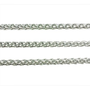 Цепочка нержавеющая сталь (stainless steel) Колосок, гнутое овальное звено 5*3 мм, 1 метр