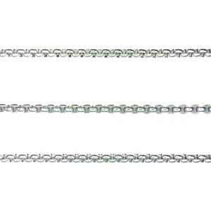 Цепочка нержавеющая сталь (stainless steel) Якорная квадратное звено, 2*2 мм, 1 метр