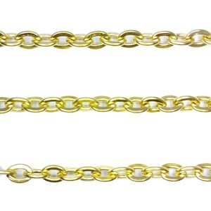 Цепочка нерж. Запаянные овальные звенья, 5*4*1 мм цвет золото 1 метр/упак