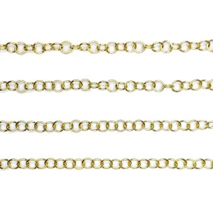Цепочка нерж. "Колечки" запаянные звенья, 3*0,5 мм цвет золото 1 метр/упак