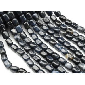 Бусины из агата черного заоваленный прямоугольник 15*18мм, 37см, 19 бусин