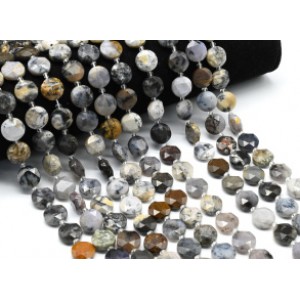 Бусины из агата мохового (дендритового) круг гр.12мм, 38см, 26 бусин