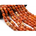 Бусины из агата пати тонированного прямоугольник 15*18мм цвет рыжий, 38см, 19 бусин
