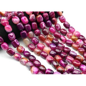Бусины из агата тонированного прямоугольник 14*19мм цвет фуксия, 38см, 19 бусин