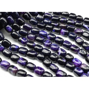 Бусины из агата тонированного прямоугольник 15*18мм цвет фиолетовый, 38см, 19 бусин