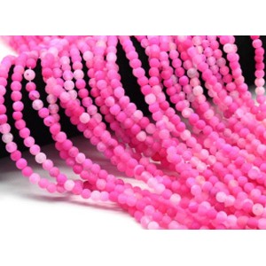 Бусины из агата пати тонированного шарик 6мм цв.фуксия матовый, 34,5см, 64 бусины