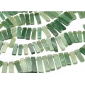 Бусины из авантюрина зеленого пластинки 10*35мм, 39см, 32 бусины
