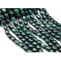 Бусины из агата тонированного прямоугольник 15*18мм цвет изумрудный, 38см, 19 бусин