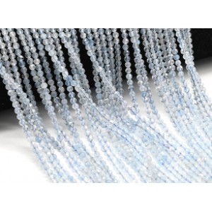 Бусины из аквамарина шарик гр.3мм, 38,5см, 122 бусины