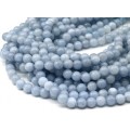 Бусины из аквамарина имитация шарик 10мм, 39см, 39 бусин
