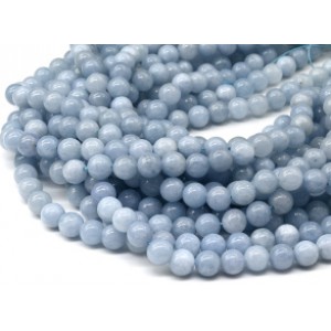 Бусины из аквамарина имитация шарик 10мм, 39см, 39 бусин