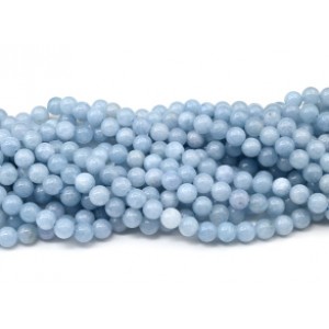 Бусины из аквамарина имитация шарик 8мм, 38см, 47 бусин