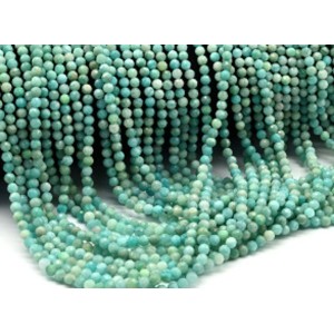 Бусины из амазонита шарик гр.4мм, 38см, 99 бусин Бусины из амазонита шарик гр.4мм, 38см, 99 бусин